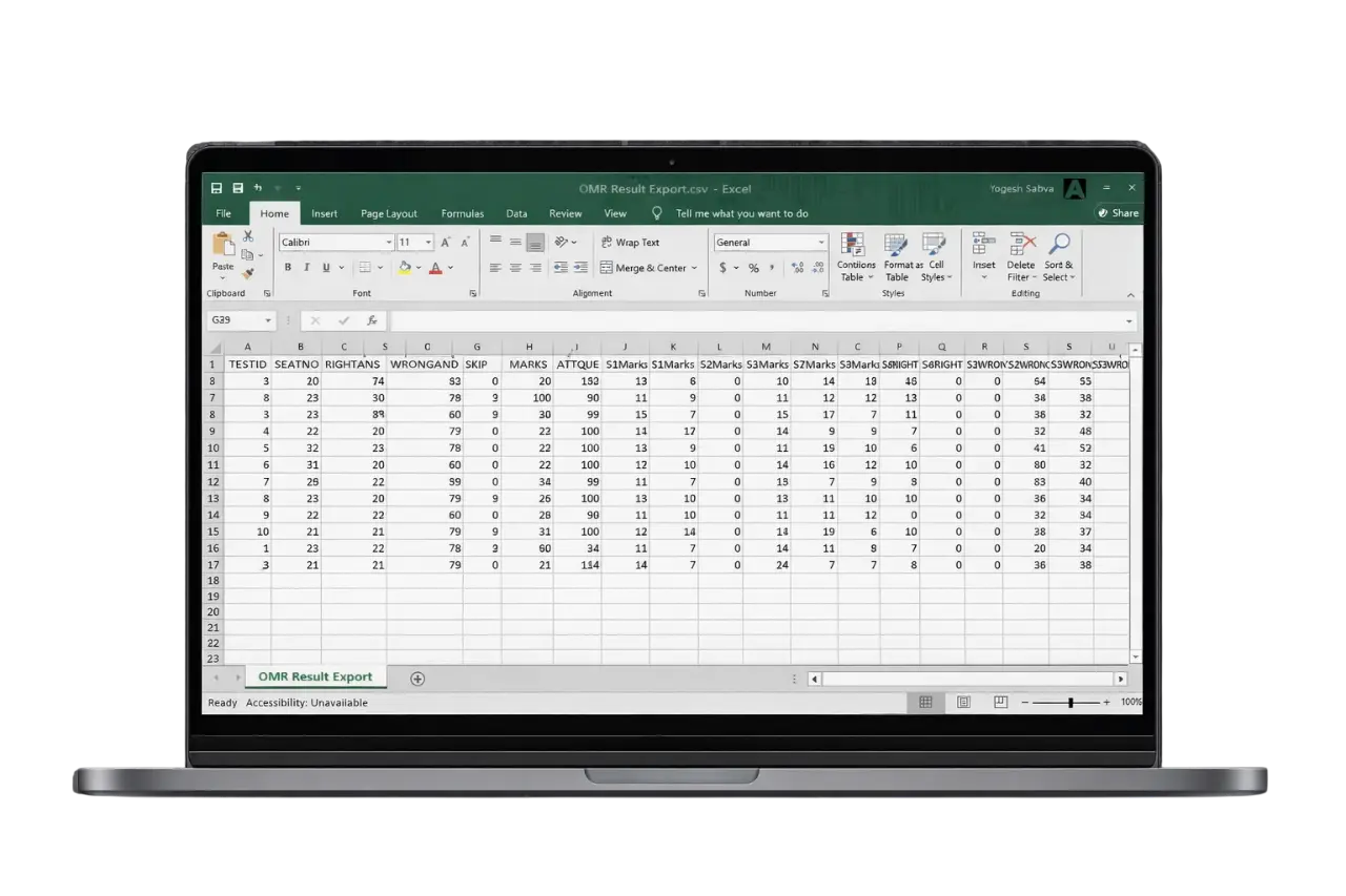 Alpha OMR report analysis and analytics dashboard