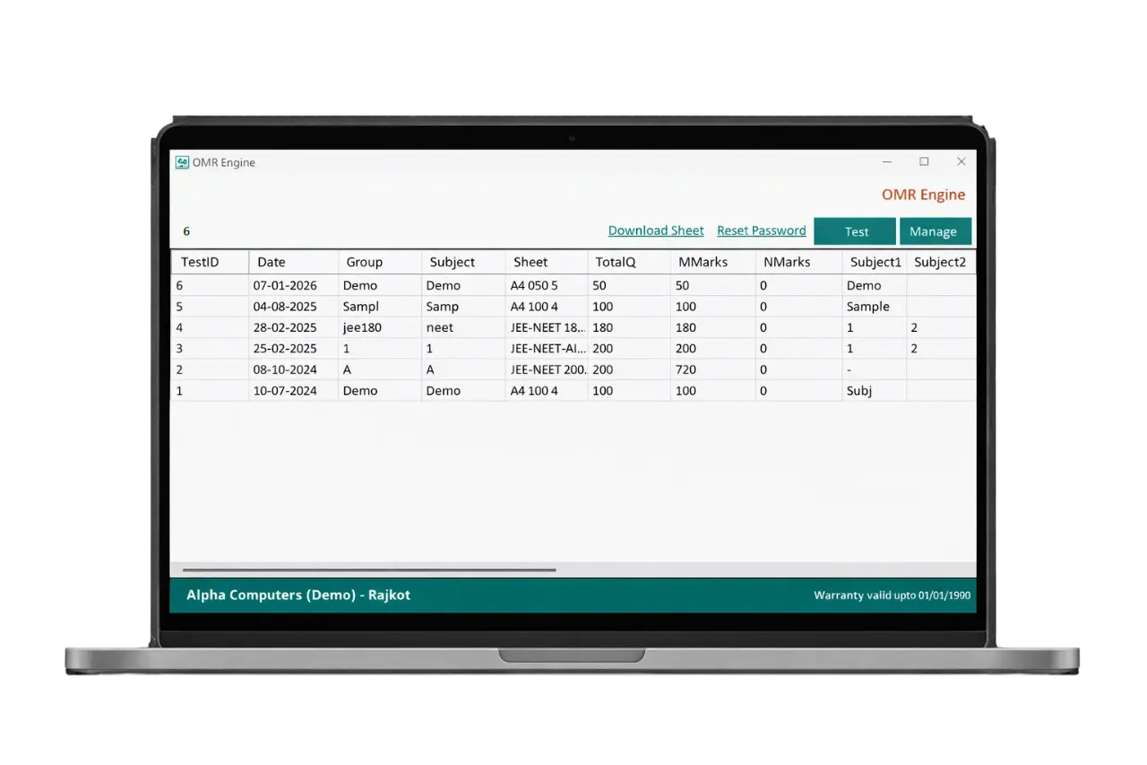 Alpha OMR OMR sheet upload and batch scanning interface